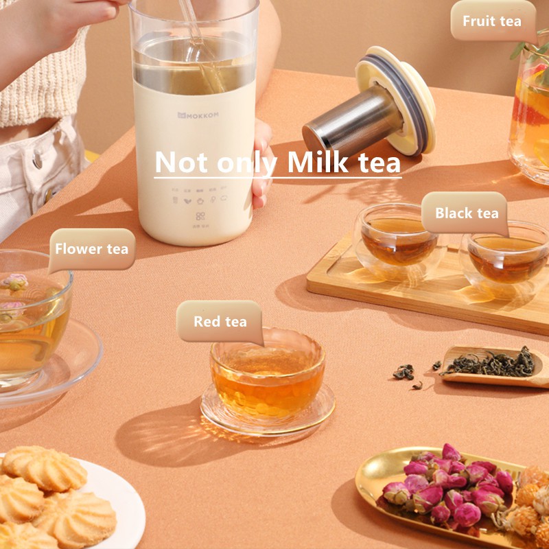 Máy Làm Trà Sữa Mokkom Milk Frother Machine Portable Multifunction Milk Tea Maker Coffee Mixing Mug Electric Self Stirring Cup Heater
