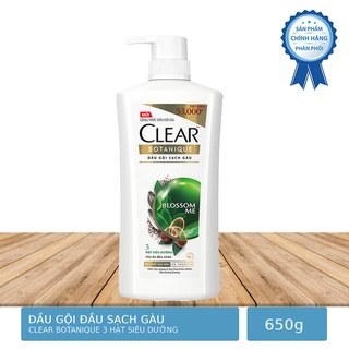 Dầu Gội Sạch Gàu Clear Botanique 3 Hạt Siêu Dưỡng Cho Da Đầu Nhờn 650g