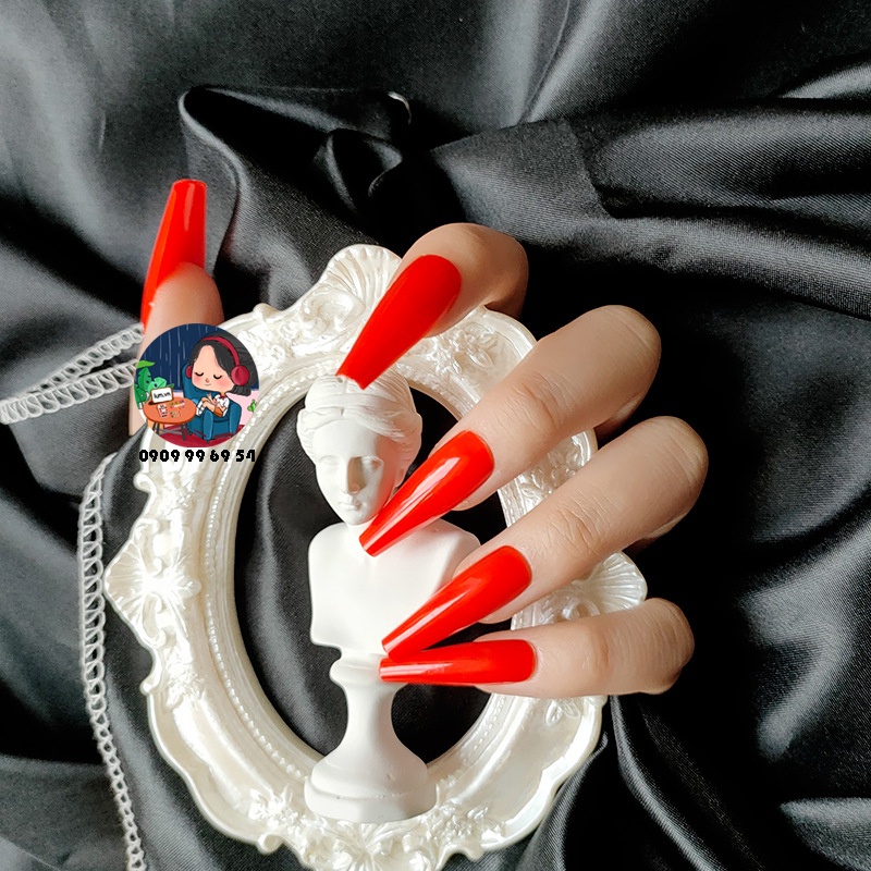 [ 1169 - 20 ĐỎ TƯƠI ] MÓNG CỨNG - SƠN BÓNG - Phom Thang Dài Xtra [Tặng Miếng Dán Và Dụng Cụ] Lẻ