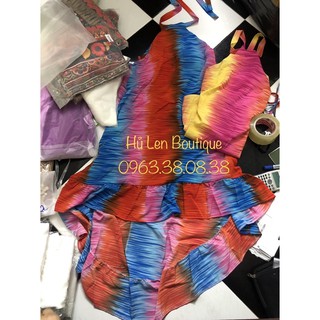 ĐẦM MAXI LOANG MÀU CỔ YẾM (KÈM VIDEO HÌNH THẬT)