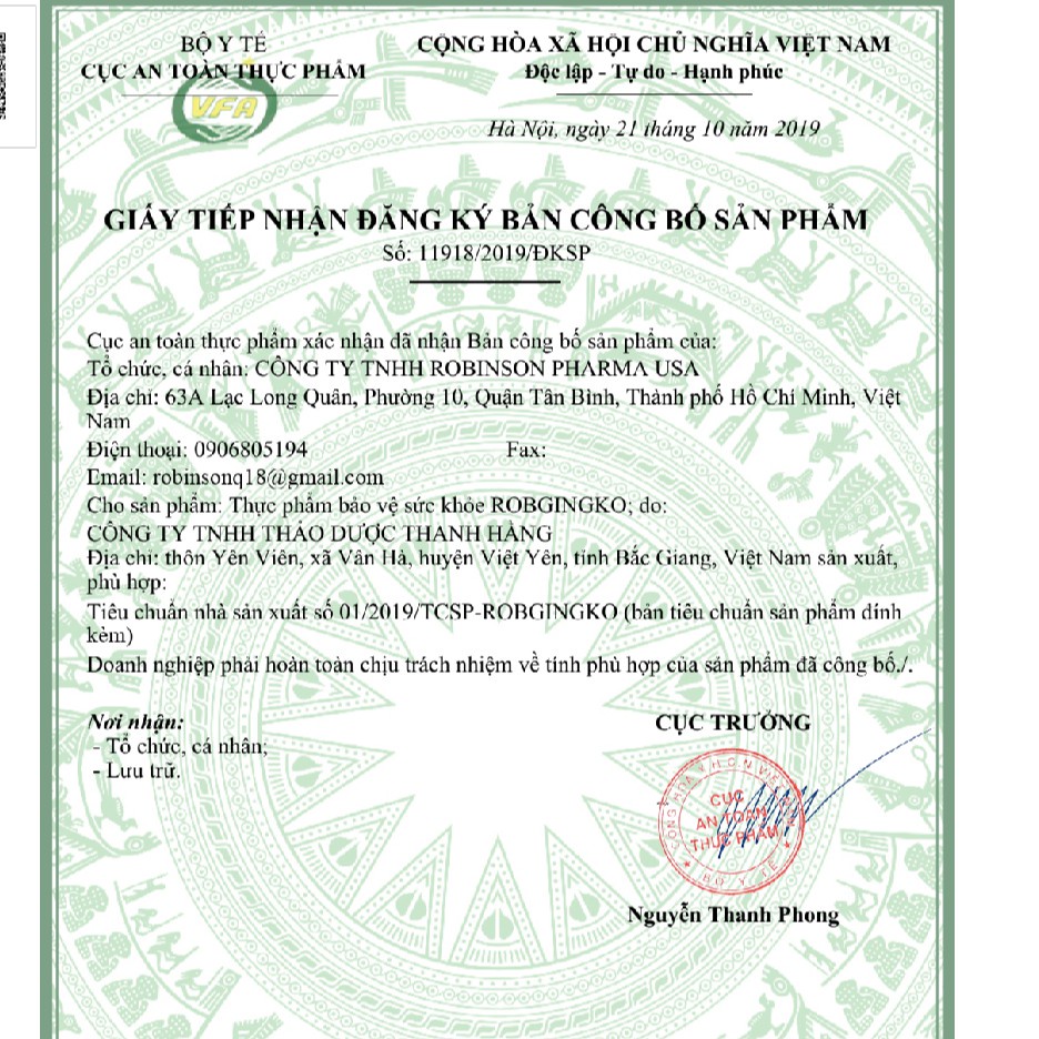 Hoạt huyết dưỡng não Robgingko - Hỗ trợ giúp tăng cường tuần hoàn não, cải thiện trí nhớ (100 viên)