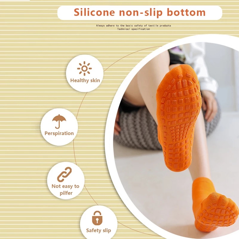 1 Pair Outdoor  Children And Adults Glue Point Anti-slip Cotton Yoga Elastic Breathable Foot Massage Socks