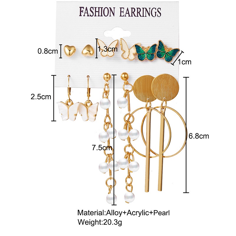 Bông Tai Tua Rua Hình Bướm Và Ngọc Trai JP5