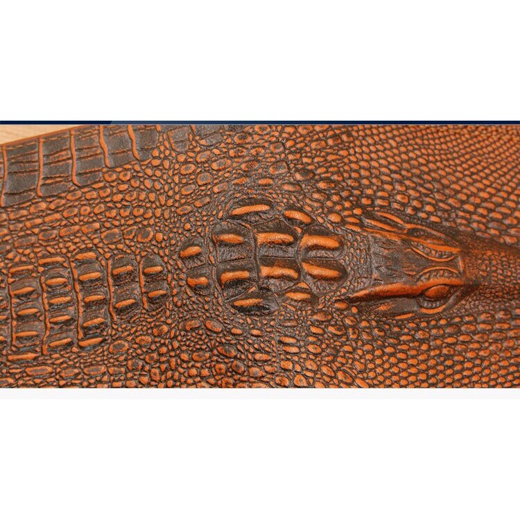 Bóp Ví Nam Dập Vân Cá Sấu 3D (Có Khoen)