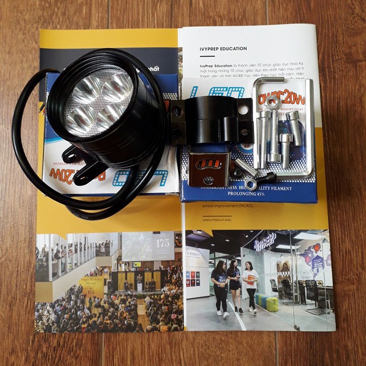 Đèn pha led L4 NGẮN siêu sáng, Đèn led tản nhiệt gắn cho xe ga xe số, bảo hành 3 THÁNG