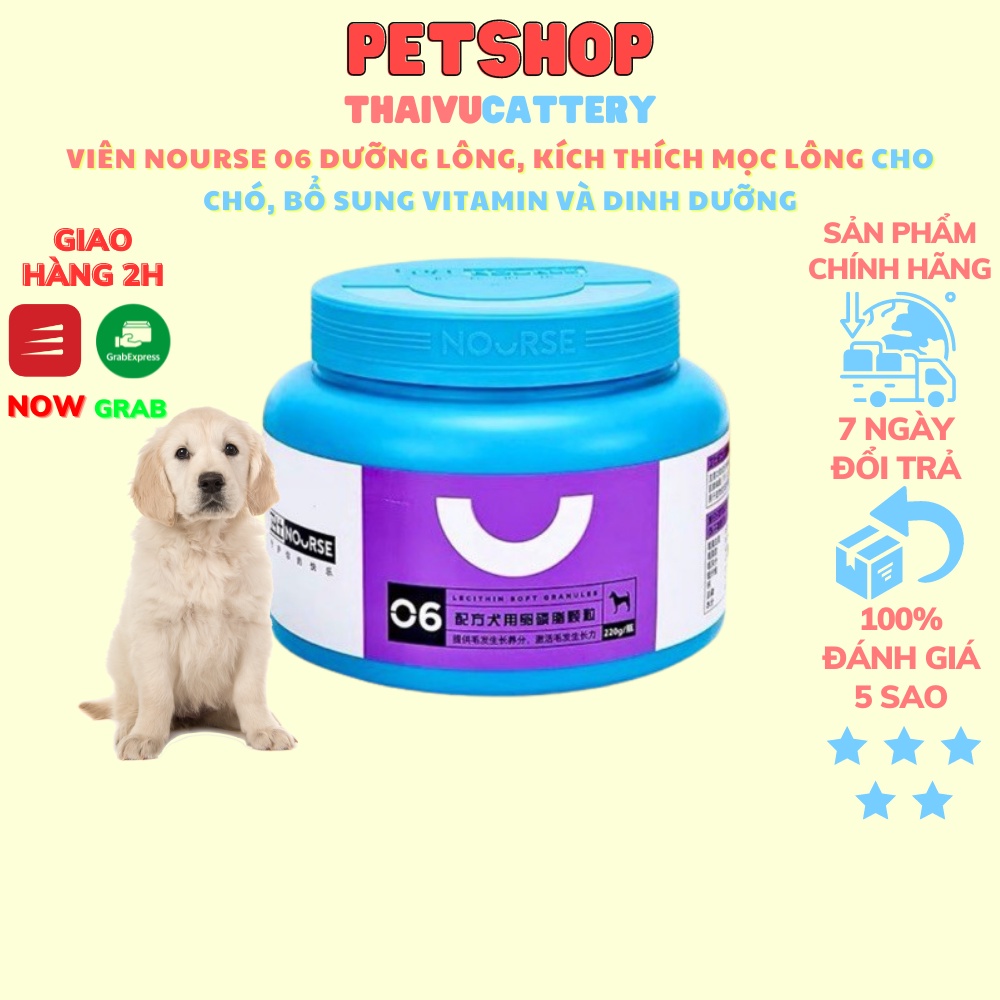 Viên nhai nourse 06 dưỡng lông, kích thích mọc lông cho chó, bổ sung vitamin và dinh dưỡng