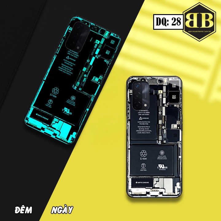 Ốp lưng kính Dạ Quang Oppo A74 4G / F19 phát sáng trong đêm hình in sáng tạo