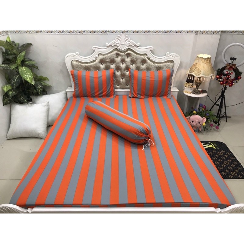 Bộ Drap Thun HAN QUOC 3D mát lạnh 4 món