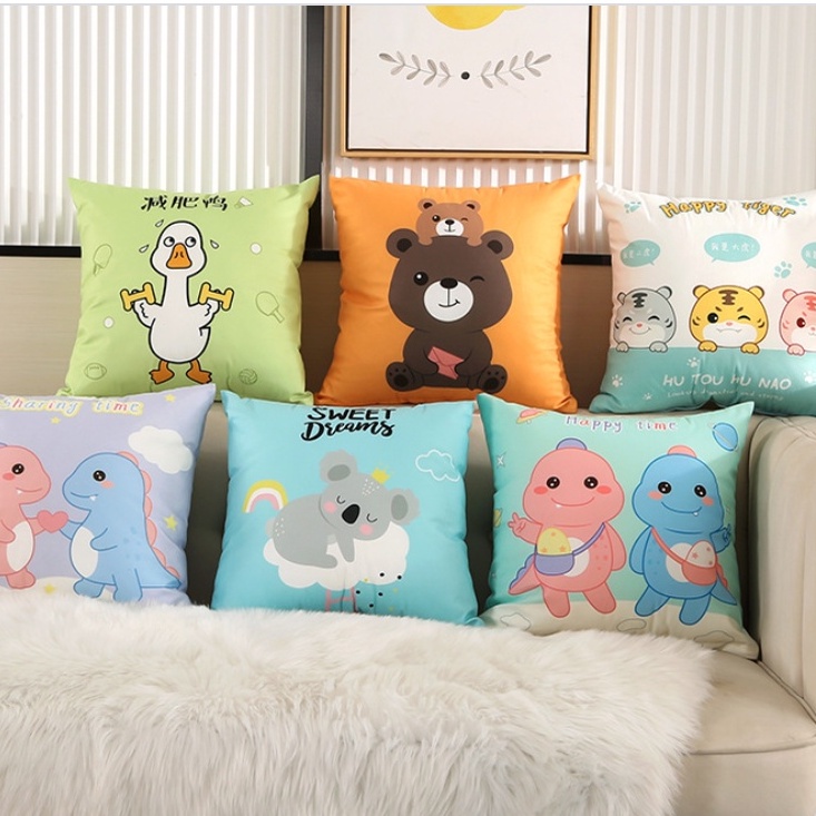 Gối vuông decor anime, họa tiết Hoạt Hình Cute bằng chất liệu nhung mịn cao cấp