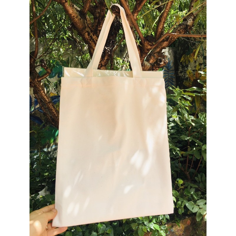 Túi vải bố màu trắng 32*42cm, túi vải cho bé học vẽ sáng tạo