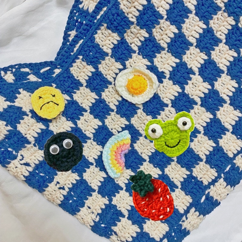 Pin cài áo len móc hoạ tiết dễ thương/ handmade crochet pin