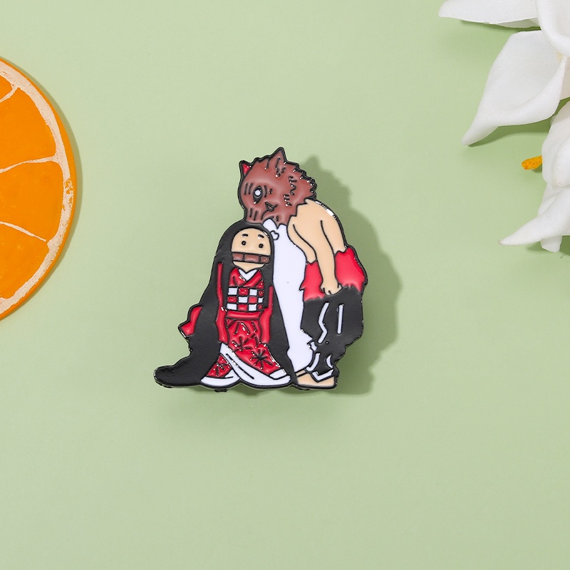 Ghim cài áo QIHE JEWELRY phong cách Anime Demon Slayer Nhật Bản cho bé