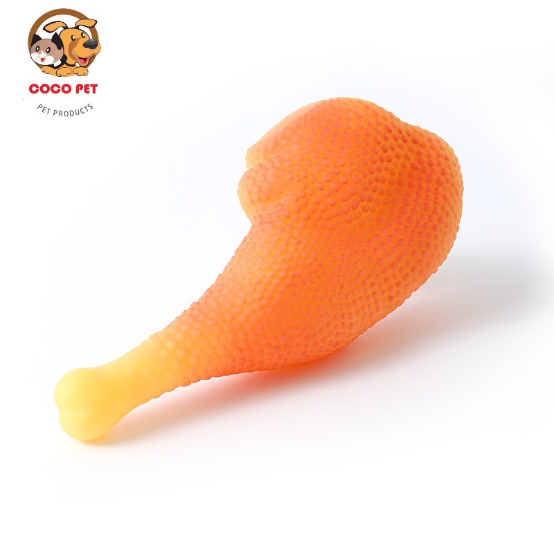 Đồ Chơi Đùi Gà Gặm Cao Su Có Tiếng Kêu Chút Chít Cho Chó Mèo Thú Cưng