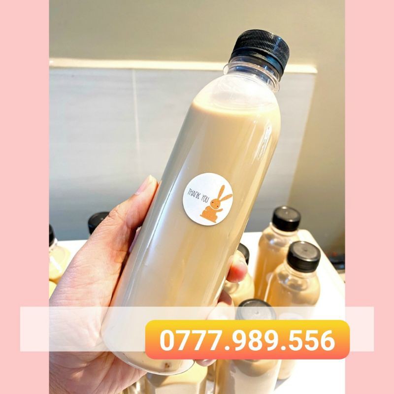 Bộ 100 Chai Nhựa Tròn 330ml Miệng Nhỏ - Sản Phẩm Đã Kèm Nắp-Đựng Trà Sữa