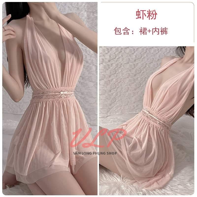 [BIGSIZE_90KG]_DN16_Váy Ngủ Cổ yếm chữ V khoét sâu