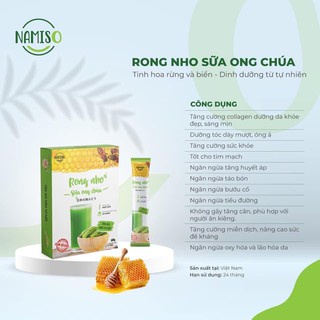 Bột Rong Nho Sữa Ong Chúa Namiso – Hộp 15 gói 60g