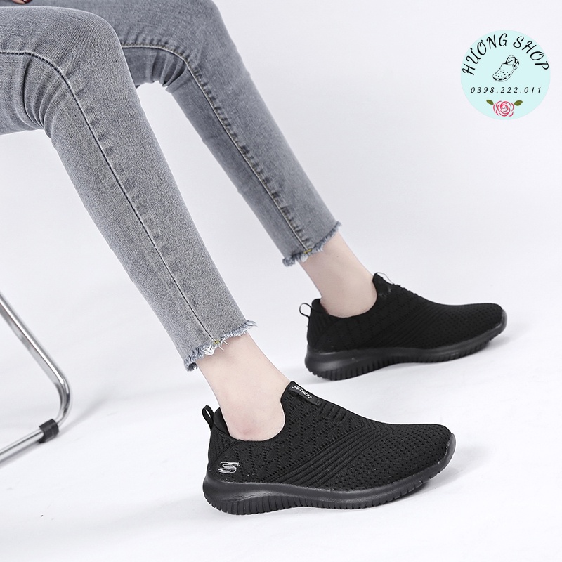 Skechers nữ 4 vạch mũi tên thoáng khí, êm nhẹ, thiết kế thời trang cho nữ