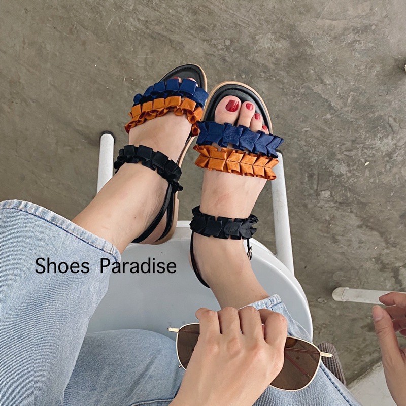 GIÀY SANDAL BẢNG NGANG ĐẾ BỆT NHÚNG BÈO SHOES PARADISE thời trang và cá tính