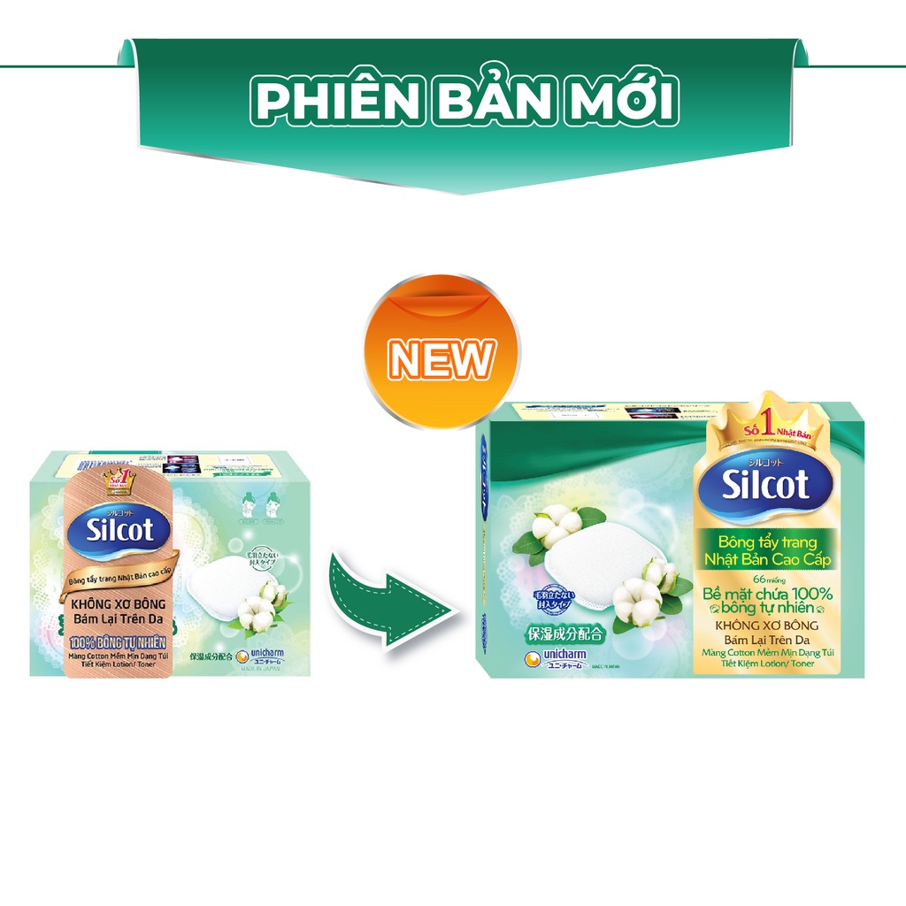 Bộ 6 hộp Bông trang điểm (bông tẩy trang) cao cấp Silcot Premium 66 miếng/hộp