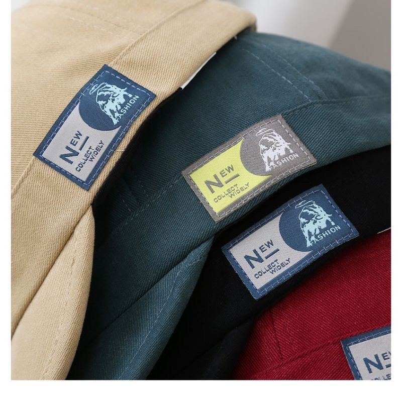 Mũ Kết Unisex Chất Liệu Kaki Tag Hông Cá Tính