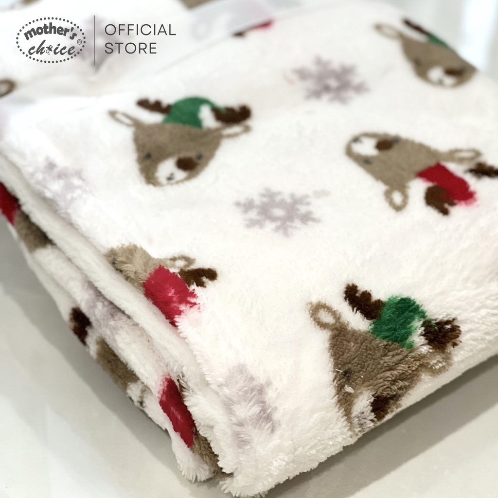 Chăn cho bé cỡ 75x90cm Chăn lông cừu mềm nhẹ màu trắng kèm thú bông gấu trắng ngộ nghĩnh Mother’s Choice IT11486