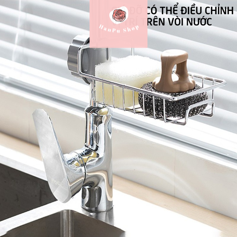 Khay inox gắn vòi rửa bát, giá inox thép không rỉ treo vòi lavabo,nhà tắm,chậu rửa bát,toilet để đồ đa năng