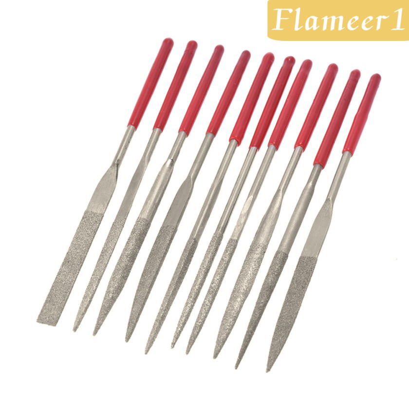 Set 1 / 10 Dụng Cụ Giũa Kim Loại Với Tay Cầm Mềm Mại