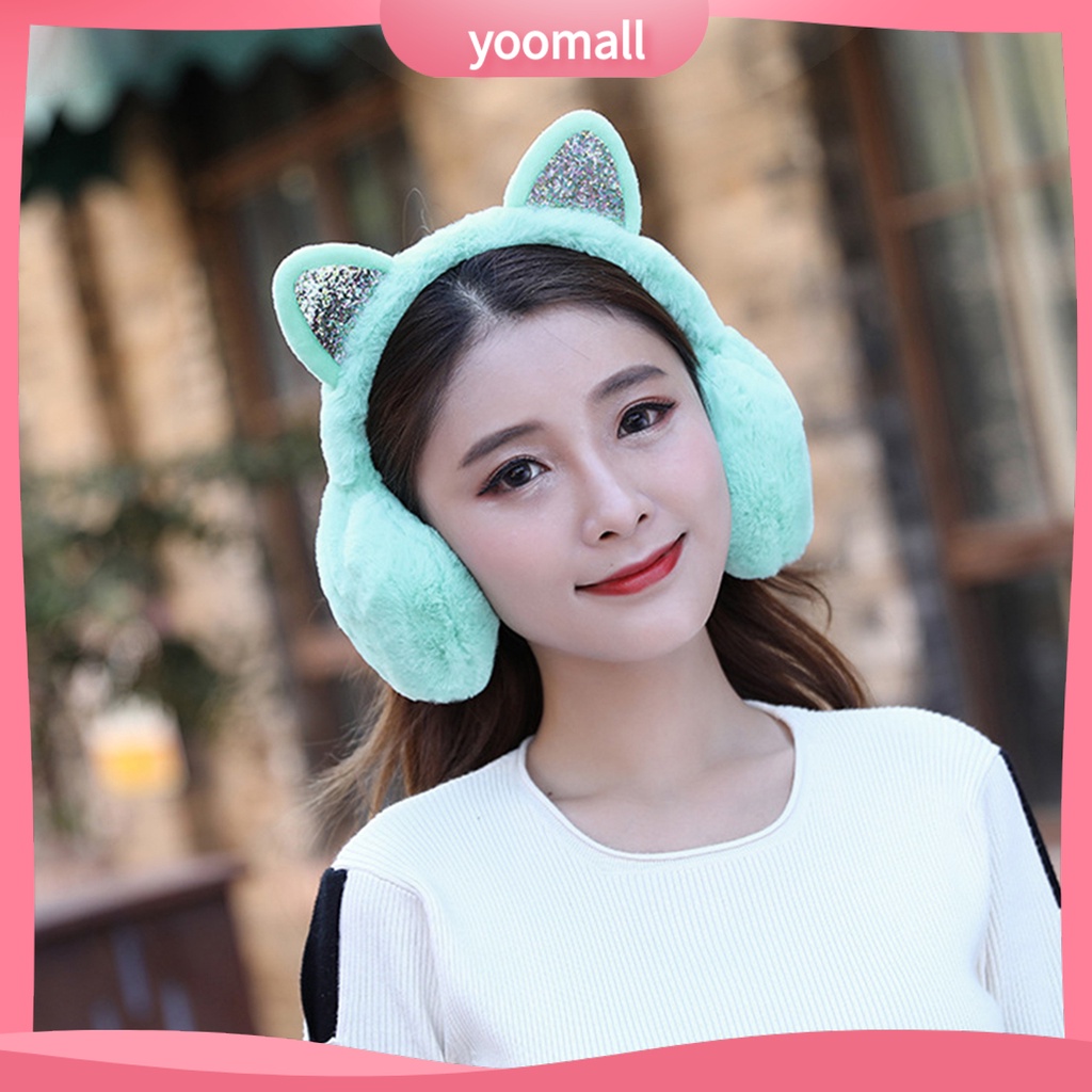 Đồ Chụp Tai Giữ Ấm Mùa Đông Hình Tai Mèo Thân Thiện Với Da