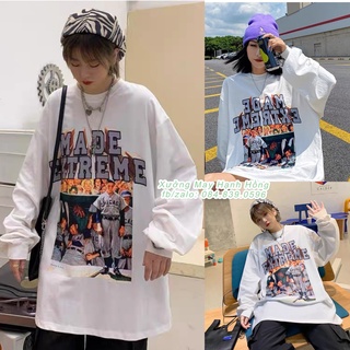 Áo sweater nỉ trắng nam/nữ thu đông, áo hoodie nỉ unisex oversize
