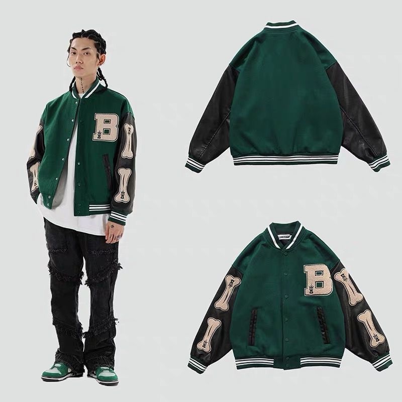 áo khoác nữ form rộng unisex phong cách Hàn Quốc áo varsity jacket thời trang trẻ tuổi áo bóng chày áo dài tay chất đũi cao cấp áo khoác dù