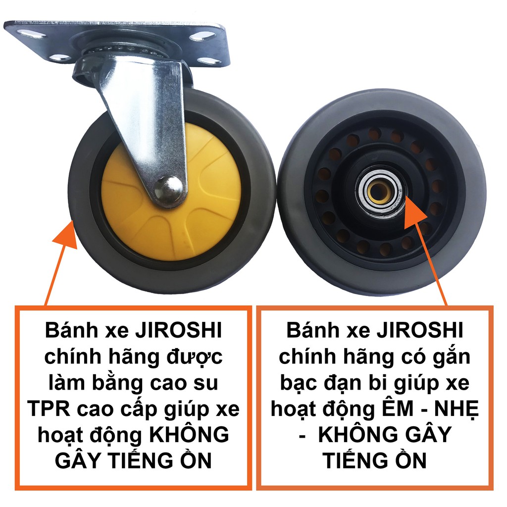 [Mã LIFEHL50K giảm 10% đơn 200K] Xe Đẩy Hàng J.I.R.O.S.H.I Tải 150kg Gấp Gọn - Xe Kéo Hàng Gấp Gọn - Xe Đẩy Hàng Tay