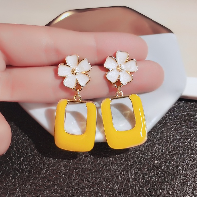 [Jiudolan] Bông Tai Mặt Hoa Màu Kẹo Phong Cách Hàn Quốc Độc Đáo Thời Trang Cho Nữ