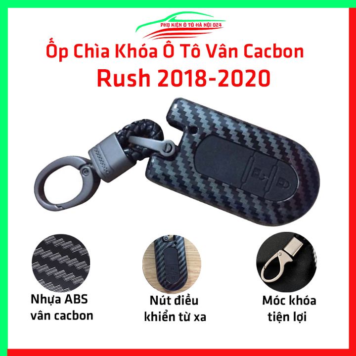 Ốp khóa cacbon Rush 2018-2020 kèm móc khóa