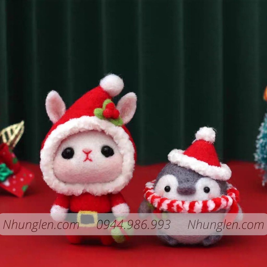 [NOEL] Bộ len chọc làm quà Giáng Sinh đơn giản - Có hướng dẫn và video - Needle felting Christmas Gift