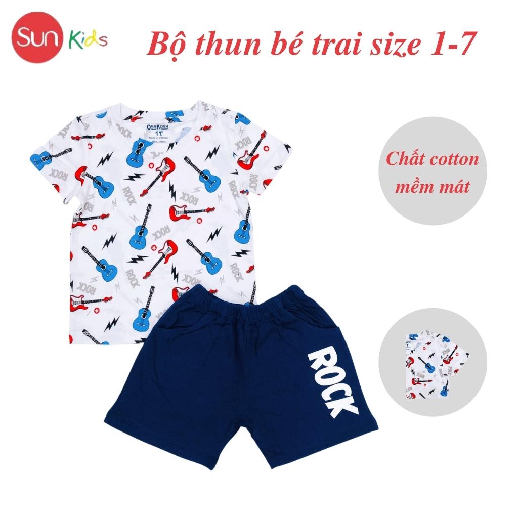 Đồ bộ bé trai, đồ bộ trẻ em chất thun cotton, size 1-7 tuổi, có nhiều màu - SUNKIDS