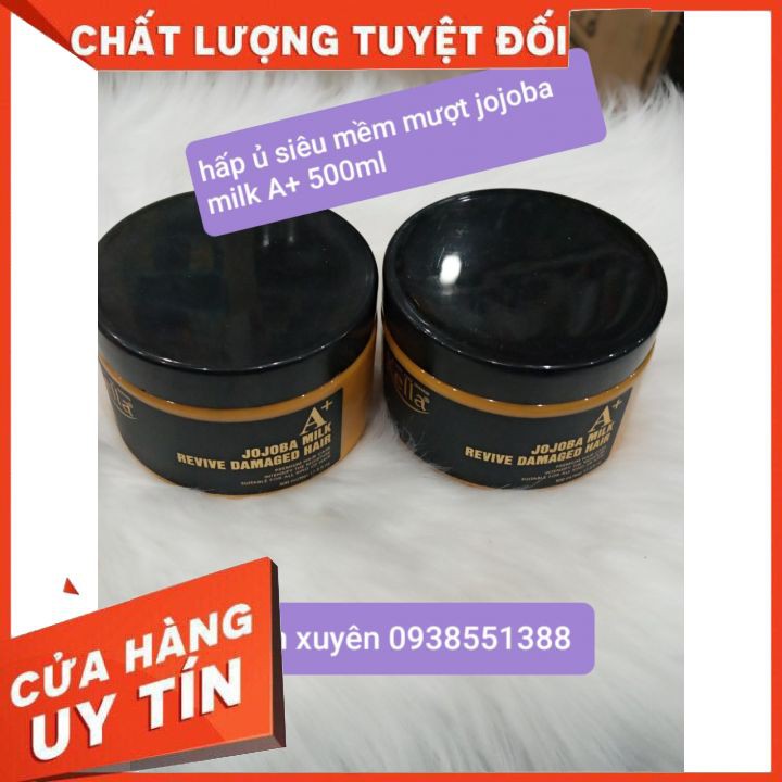 Hấp tóc Kem ủ Kella A+ Jojoba Milk Revive Damaged Hair 500ml phục hồi giữ màu siêu thơm suôn mềm óng mượt tóc