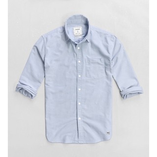Áo sơ mi nam tay dài xám xanh vải oxford cao cấp chính hãng Forest Flanel - Đẹp Trai Lãng Tử