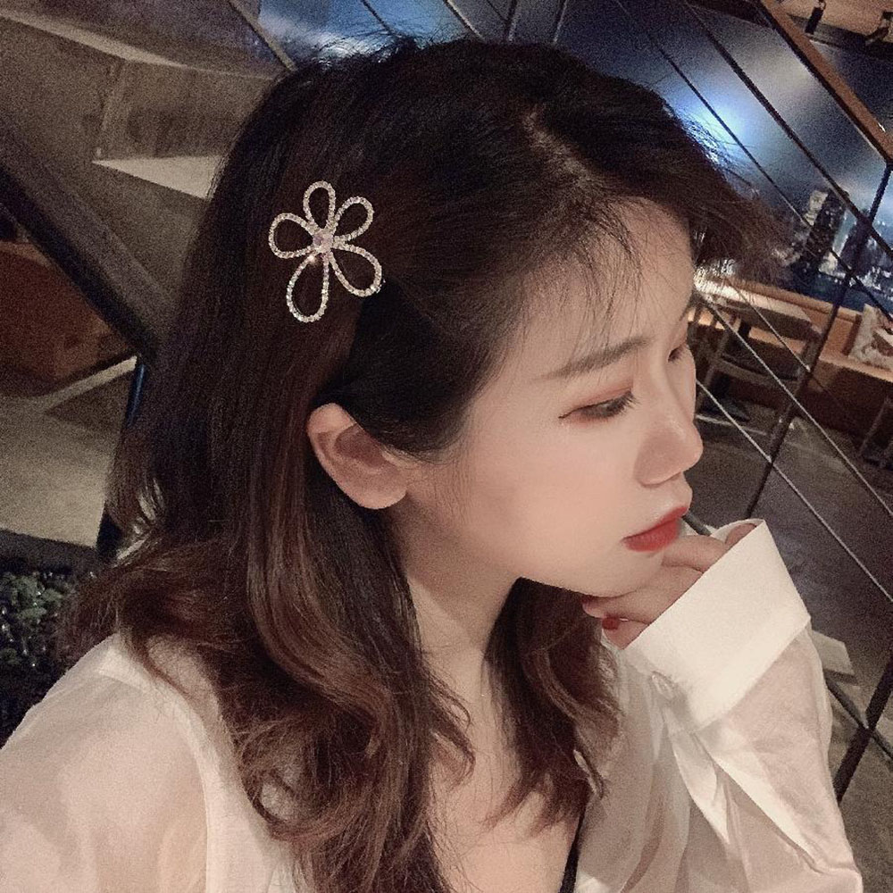Kẹp Tóc Hình Hoa Đính Đá Phong Cách Retro Dành Cho Nữ