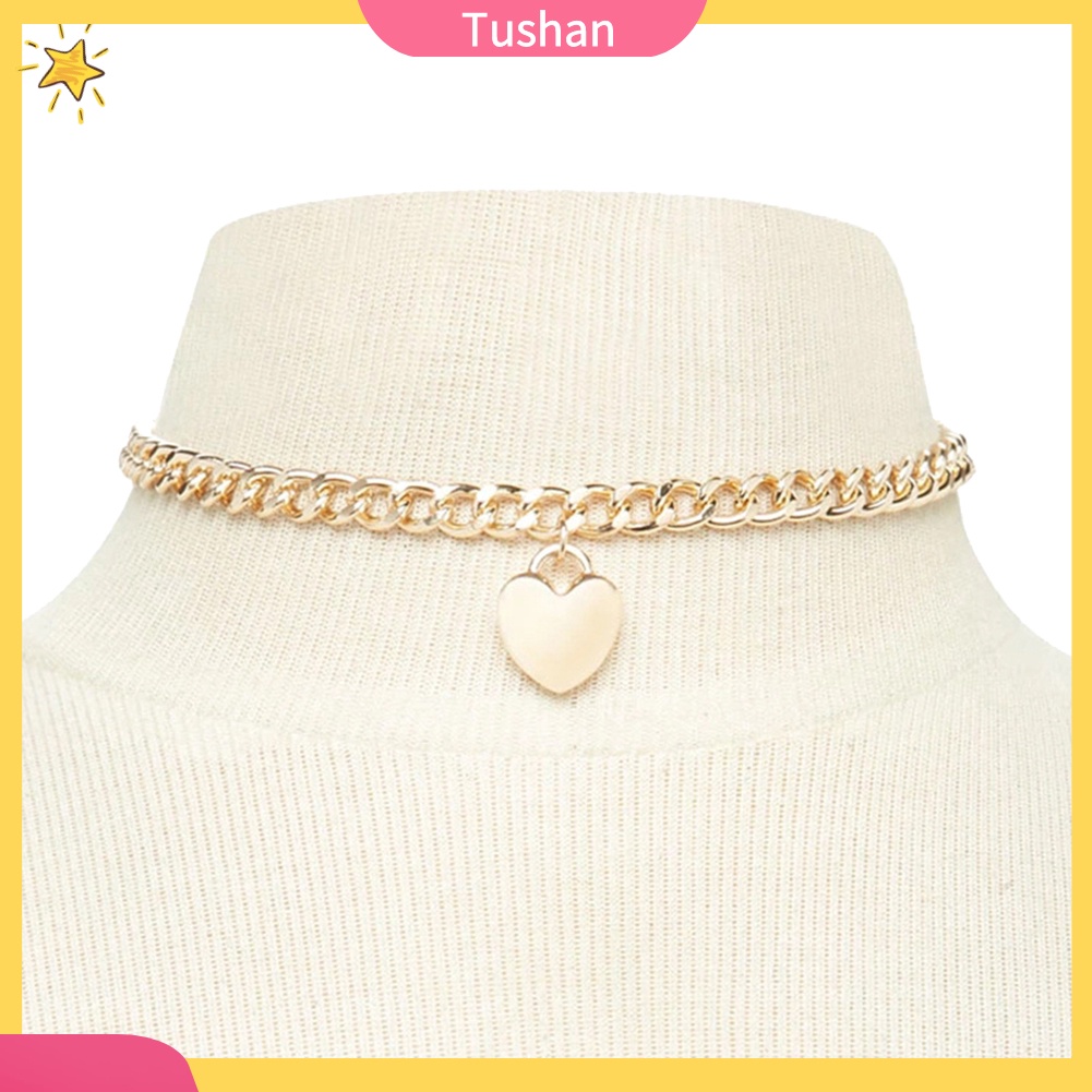 Vòng Cổ Choker Mặt Trái Tim Thời Trang Cho Nữ