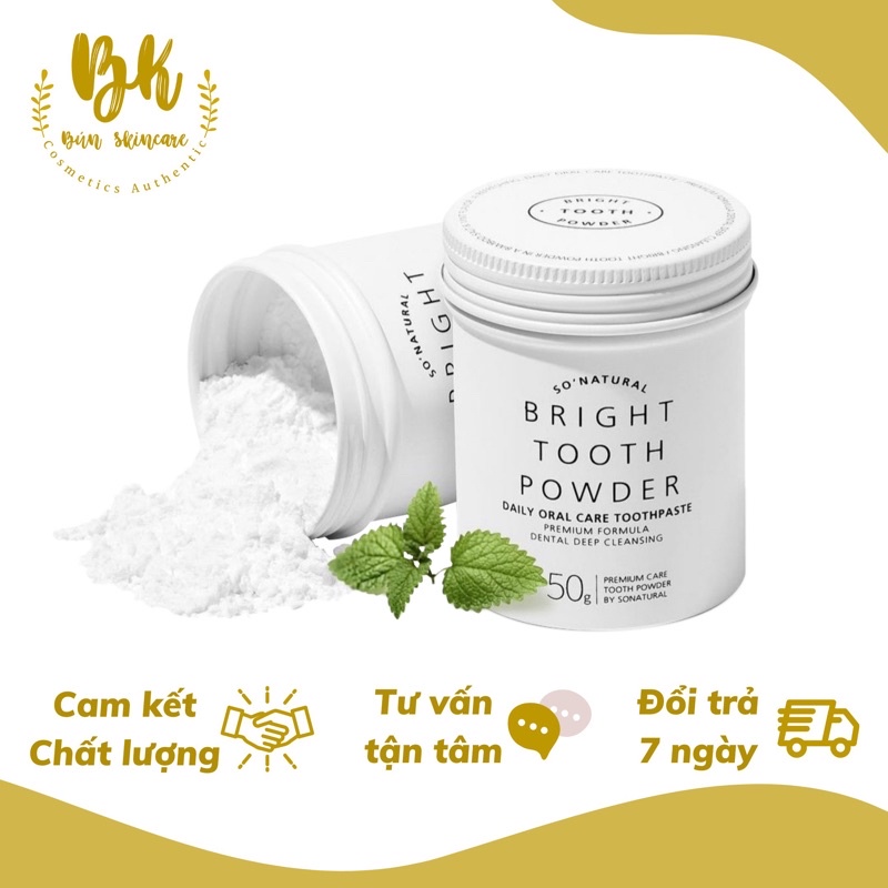 Bột Làm Trắng Răng Hỗ Trợ Làm Giảm Hôi Miệng An Toàn Hiệu Quả Nhanh Chống Bringt Tooth Powder 2in1 50g SoNatural