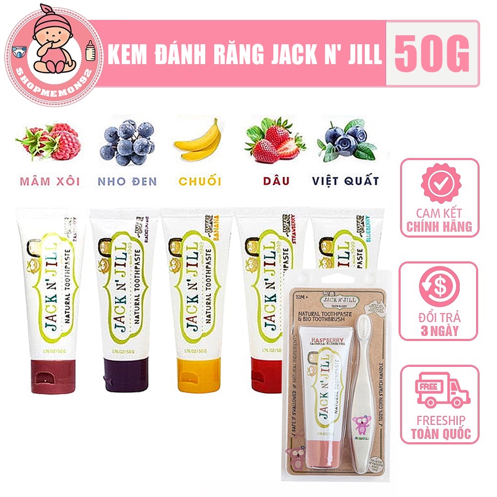 [ORGANIC - Hữu cơ] Kem đánh răng trẻ em Jack N' Jill của Úc 50g date 2023