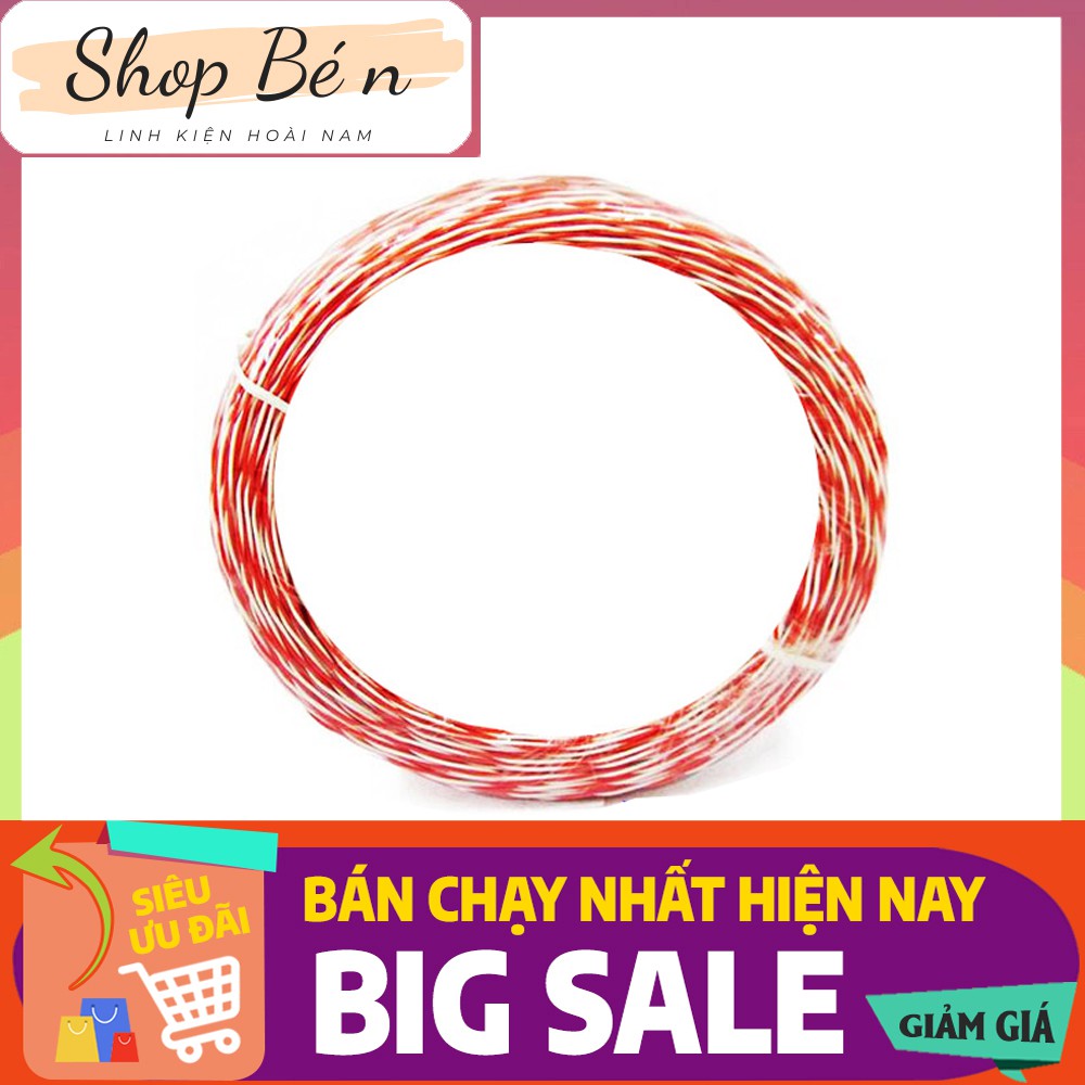 Dây Điện Đôi 2x0.5MM Đỏ Trắng (Cuộn Nhỏ 5 Mét)