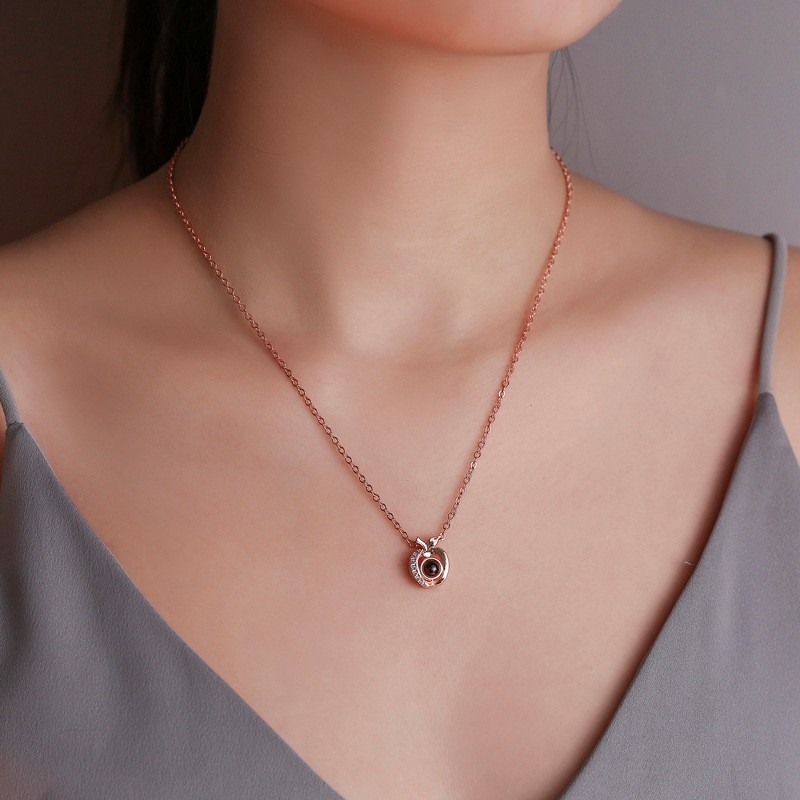 I love you necklace Apple projection clavicle chain TIKTOK the same jewelry