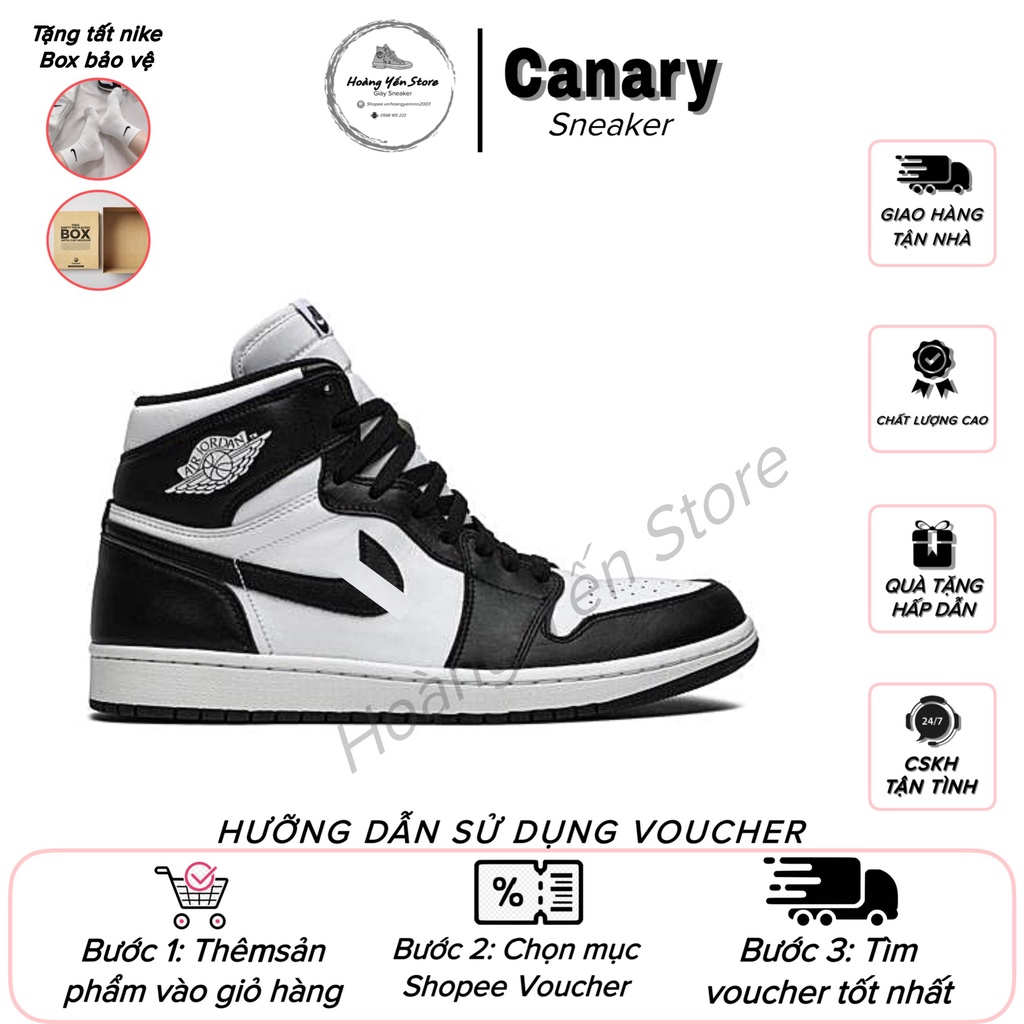 HoPi | Giày jd đen trắng cao cổ, jd đen trắng, jd cao cổ bản đẹp full box, bill