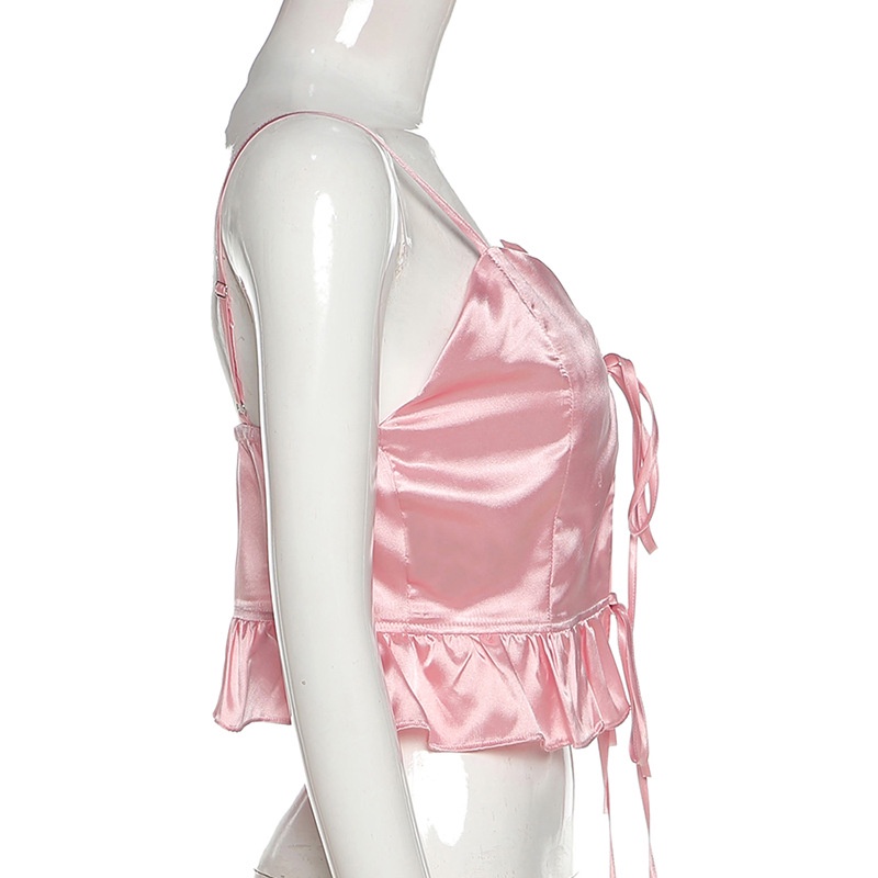 Áo Hai Dây Cổ Chữ V Màu Trơn Thời Trang Cho Nữ