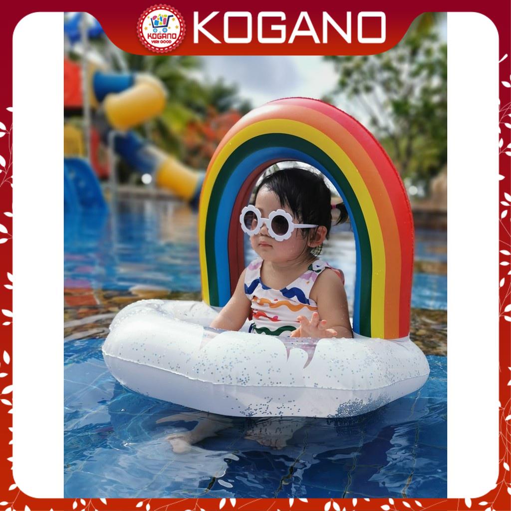 Phao Bơi Cho Bé KOGANO Phao Cho Bé Có Xỏ Chân Chống Lật An Toàn Bơi Lội Hình Cầu Vồng Cực Yêu SS-001262