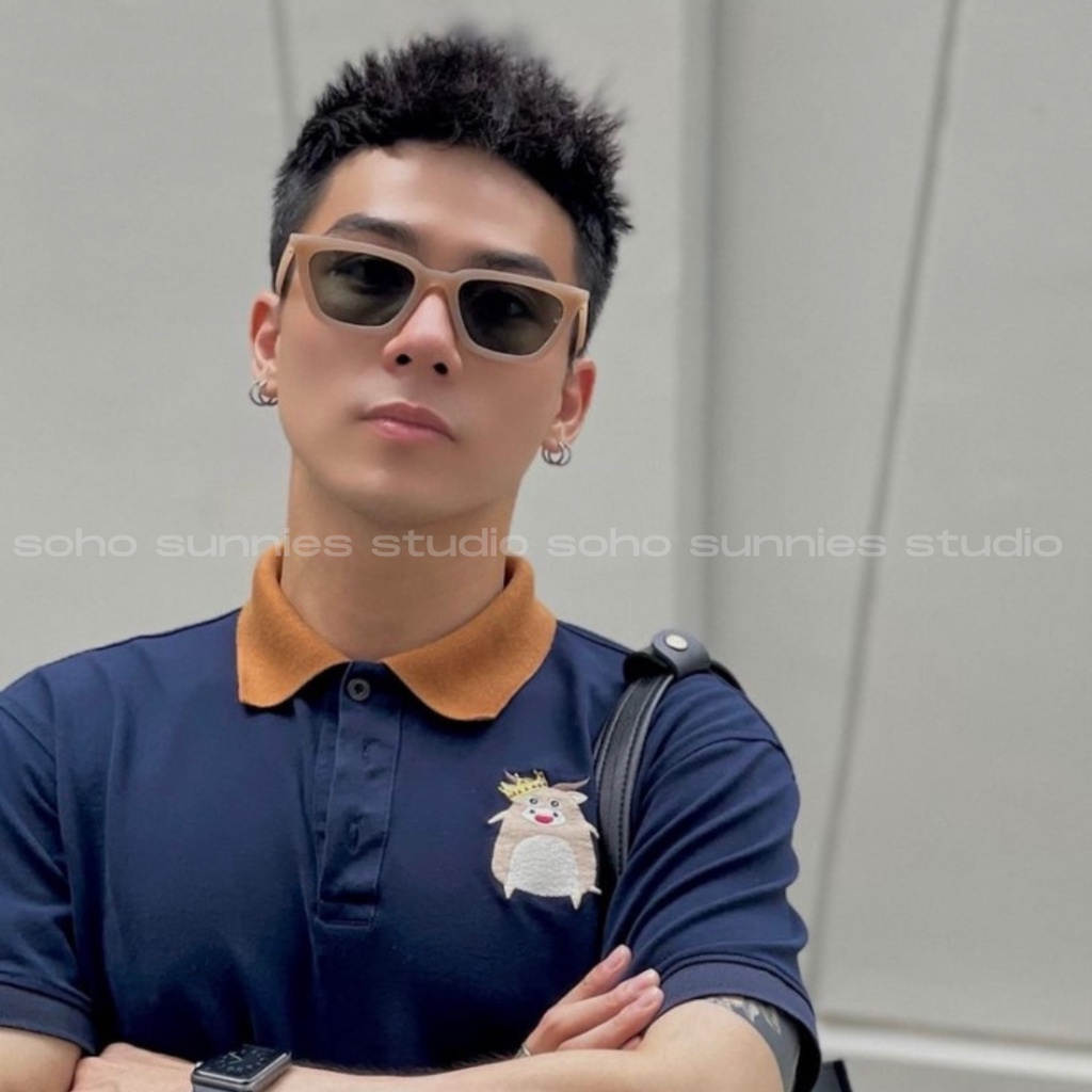Kính mát nam nữ thời trang KARA Soho Studio gọng chữ nhật GM tròng màu cá tính đeo đi biển, có chống ánh sáng, tia UV
