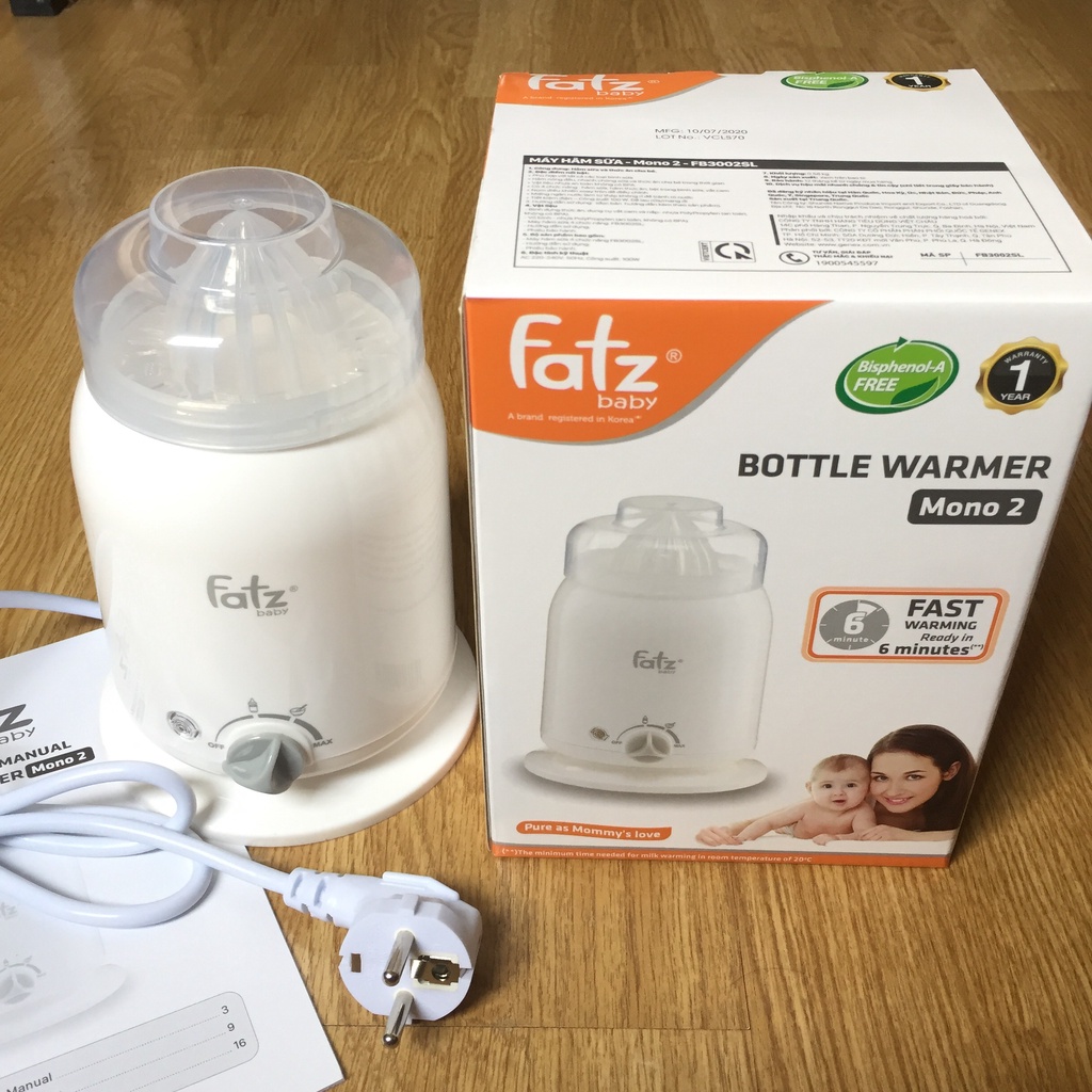 Máy hâm sữa Fatzbaby Mono 2 FB3002sl tiệt trùng ủ sữa 4 chức năng cho bé bảo hành 12 tháng và 1 đổi 1 trong 30 ngày