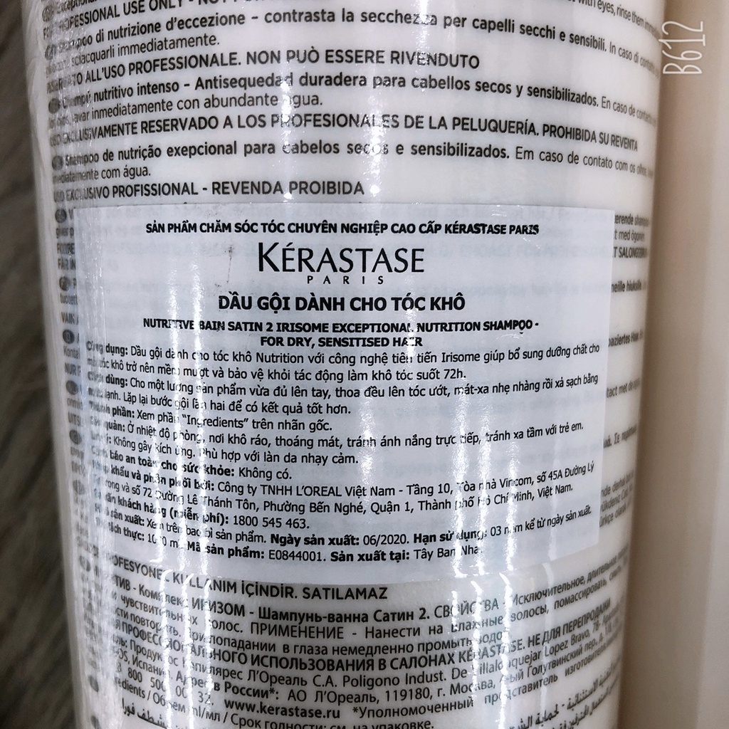 Bộ gội xả dưỡng ẩm dành cho tóc khô sơ hư tổn KERASTASE Nutritive LOREAL ( hàng chính hãng )