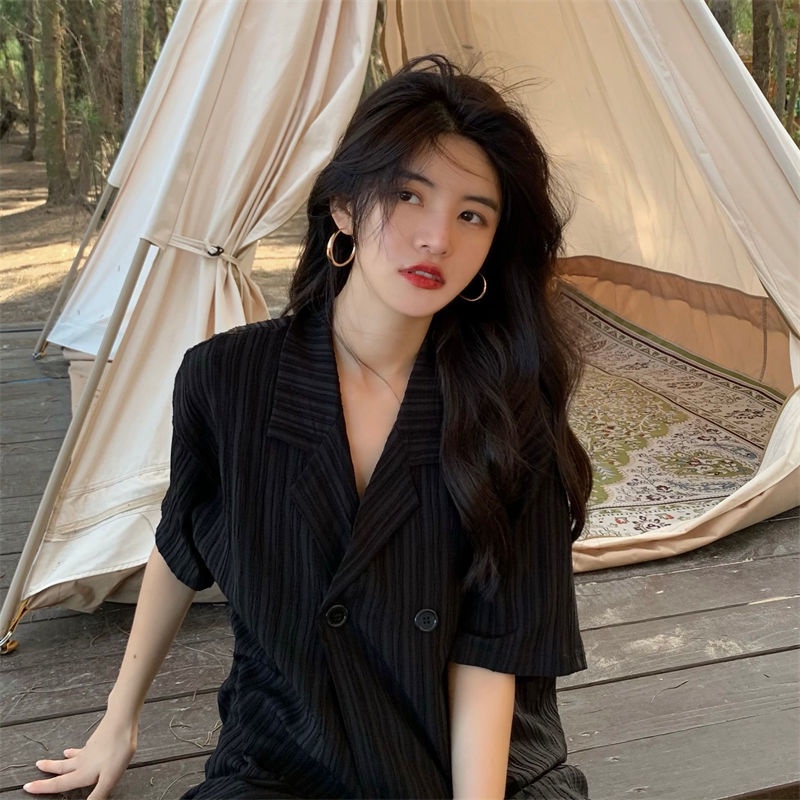 Áo Sơ Mi Tay Ngắn Dáng Rộng Thời Trang Mùa Hè Cho Nữ